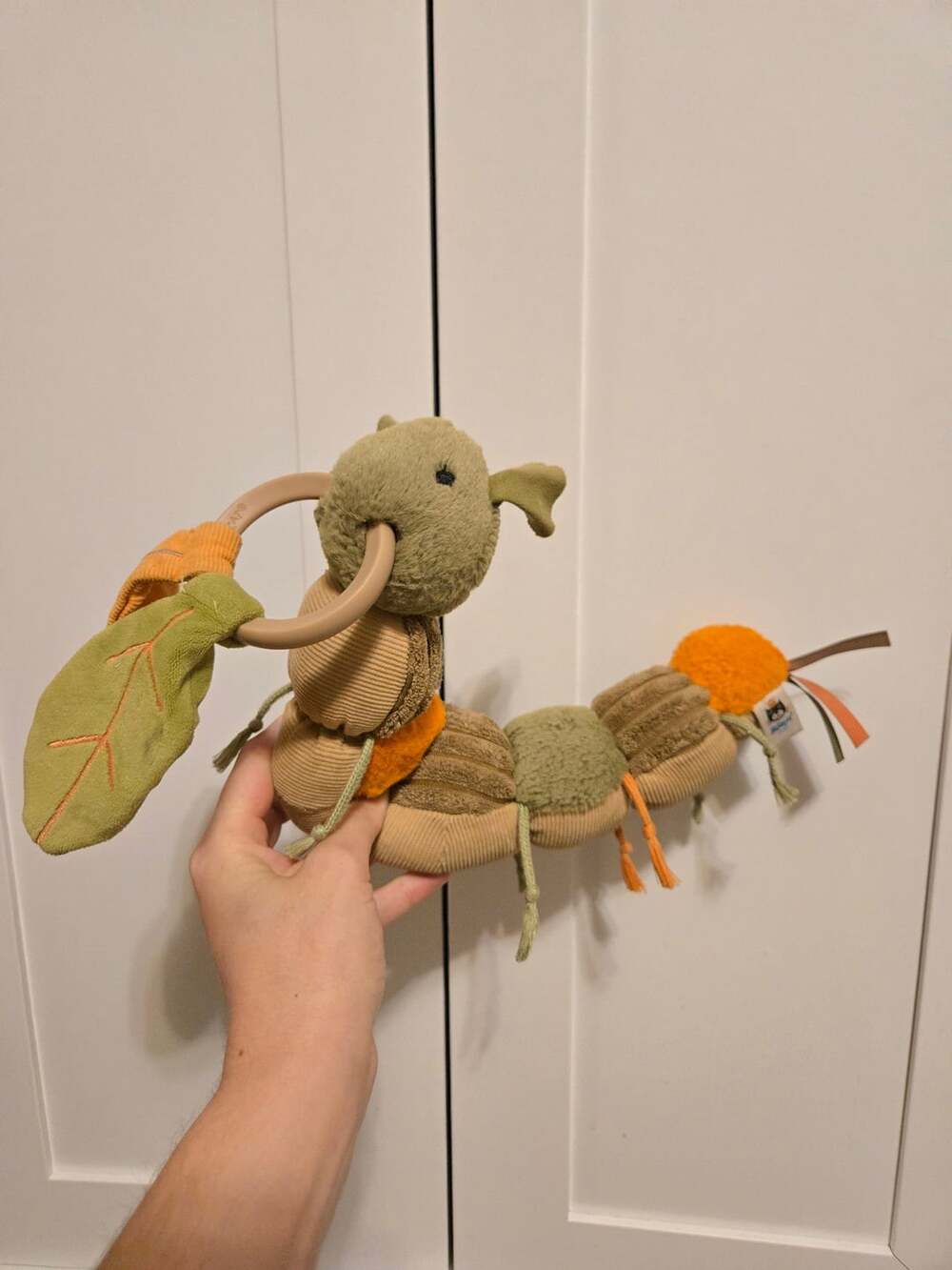 Jellycat Figgy Caterpillar Plush Rattle Activity Toy